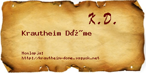 Krautheim Döme névjegykártya